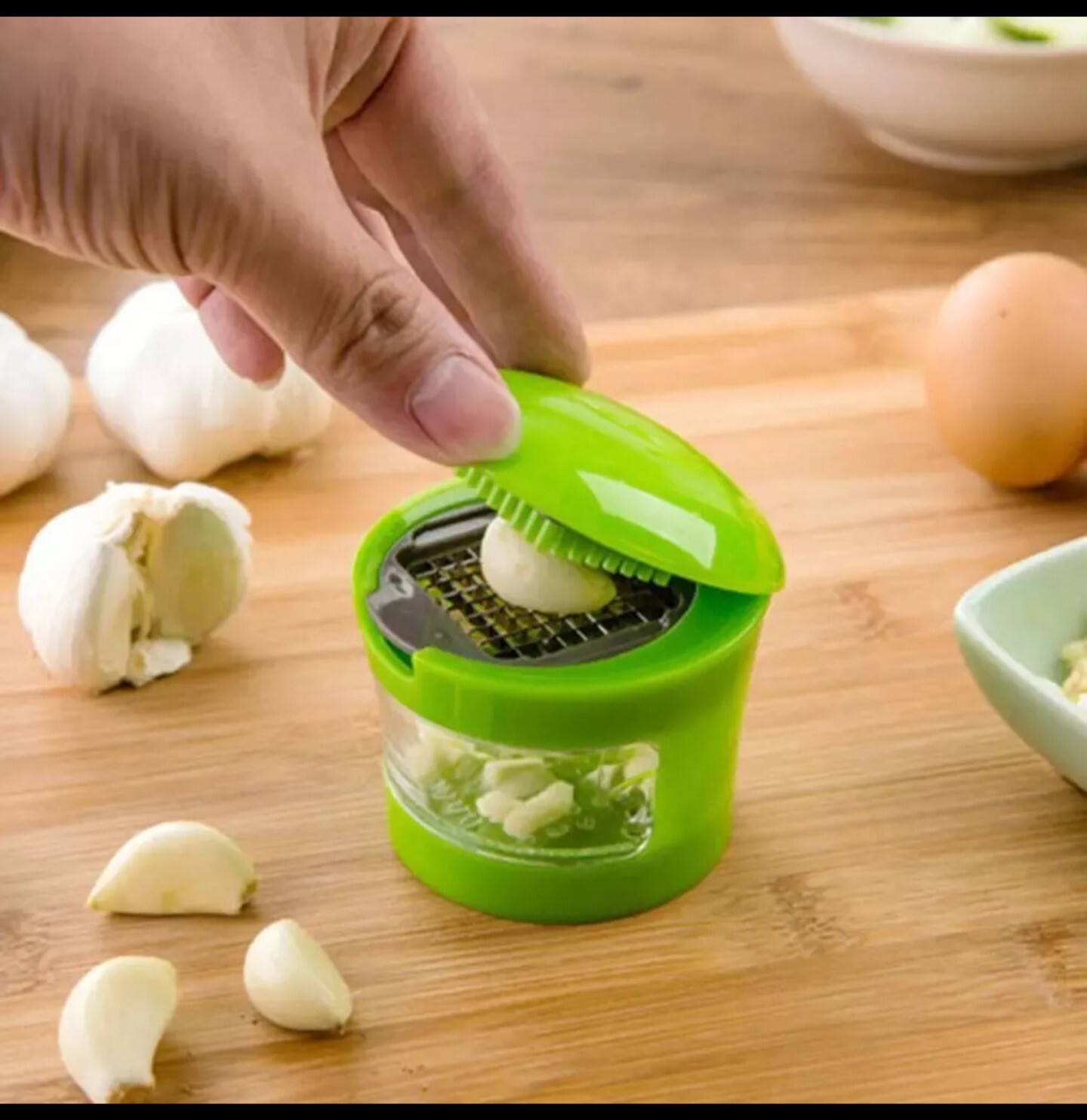 Plastic+Stainless Press Vegetable Garlic Onion Slicer Chopper Cutter Kitchen-image