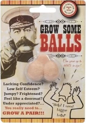 SAVE A BUCK ENTERPRISES, LLC GROW SOME BALLS - Weiner Willy Joke for a Wussie! Funny Adult Gag Gift