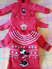 Minnie Mouse Bundle 3*-6 Mths Padded All-in-one-Coat, Jumper, Sleepsuit/Dress