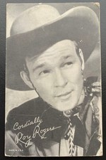 ROY ROGERS 1940-50'S EXHIBIT CARD FACE PORTRAIT WEARING HAT GOOD CONDITION