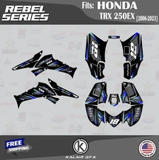 Graphics Kit for HONDA TRX 250EX (2006-2012) 16MIL Rebel Series - Teal