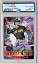 2021 Bowman Chrome Genesis Jackson Merrill RC - PSA Authenticated Auto, Padres!