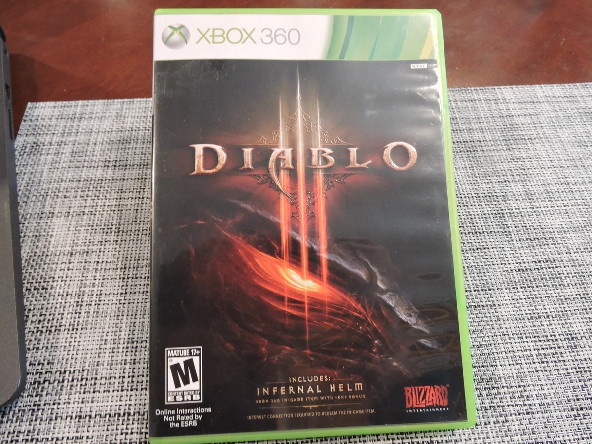 XBOX 360:ORIGINAL DIABLO 3 (INCLUDES INFERNAL HELM), UP TO 4 PLAYER MINT  CONDITION, NTSC-J