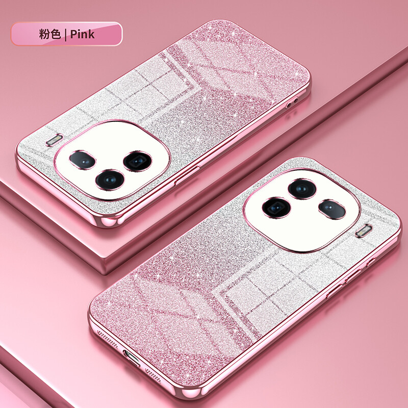 For vivo iQOO 12, Luxury Plating Bumper Transparent Clear Case Soft Cover