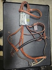 Bridal Set CR953B BROWN HORSE BRIDLE SET Hackamore loop reins By Reinsman