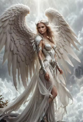 Mythical Fantasy Heavens Angel of Retribution Canvas Print 11.75'' X 8''