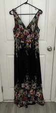 Ever Pretty Maxi Black Floral With Multicolor Design Size US 4
