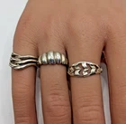 Lot of 3 Vintage Sterling Silver Rings Sizes 5.5 and 6.5