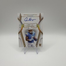 OMARION HAMPTON 2025 FLAWLESS ROOKIE DEBUT SIGNATURES GOLD RC AUTO /25 Q6560