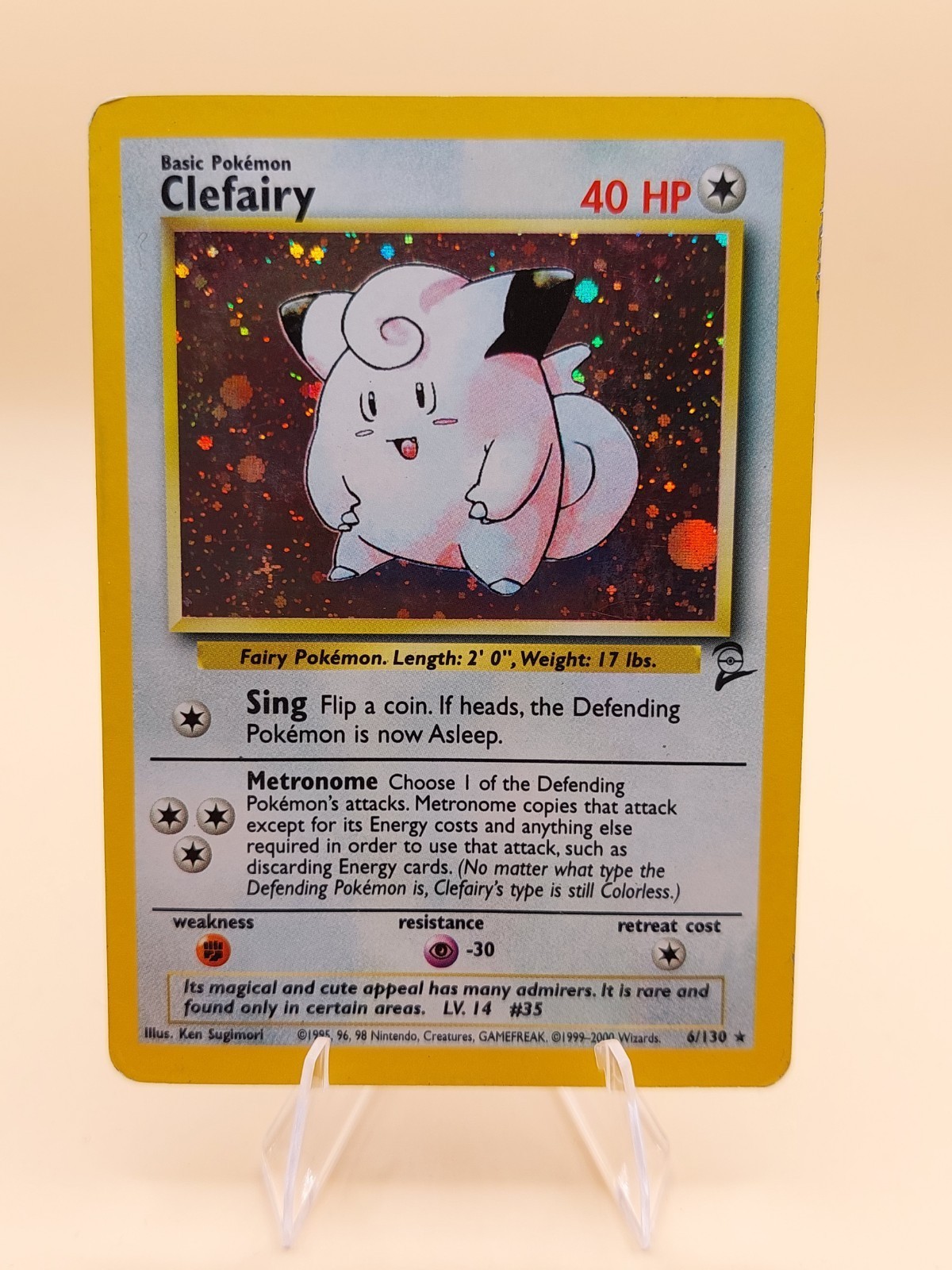 Clefairy Base Set 2 Holo Rare No. 6/130 Pokemon Card - 2000
