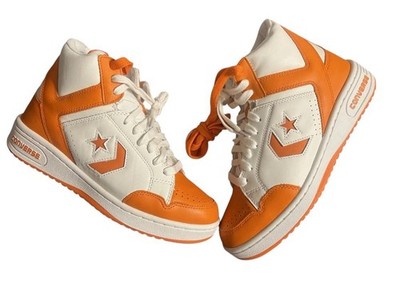 Converse Weapon Basketball Shoes Men's Size 9 .5 Mens Orange/White