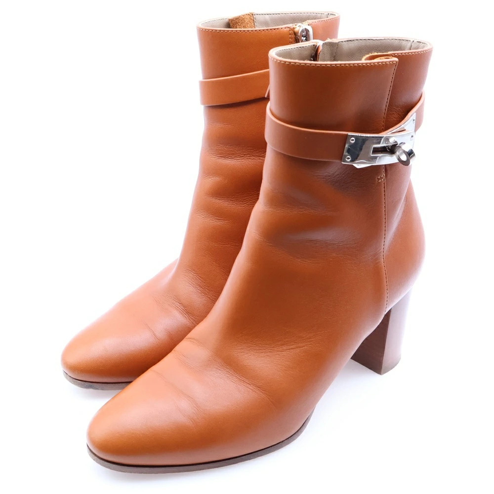 Hermes Size 36 Saint Germain Kelly Buckle Side Zip Leather Heel
