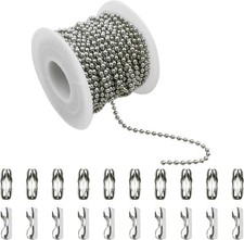 32.8 Feet Stainless Steel Ball Beaded Chain Necklace Chains for Making Jewelry