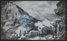 THE BALKAN WARS  Magic Lantern Slide MONTENEGRIN ARTILLERY SHELLING TUZI C1913