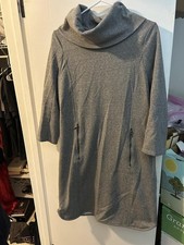 Nine West gray cowl neck sweater dress with zipper pockets size L