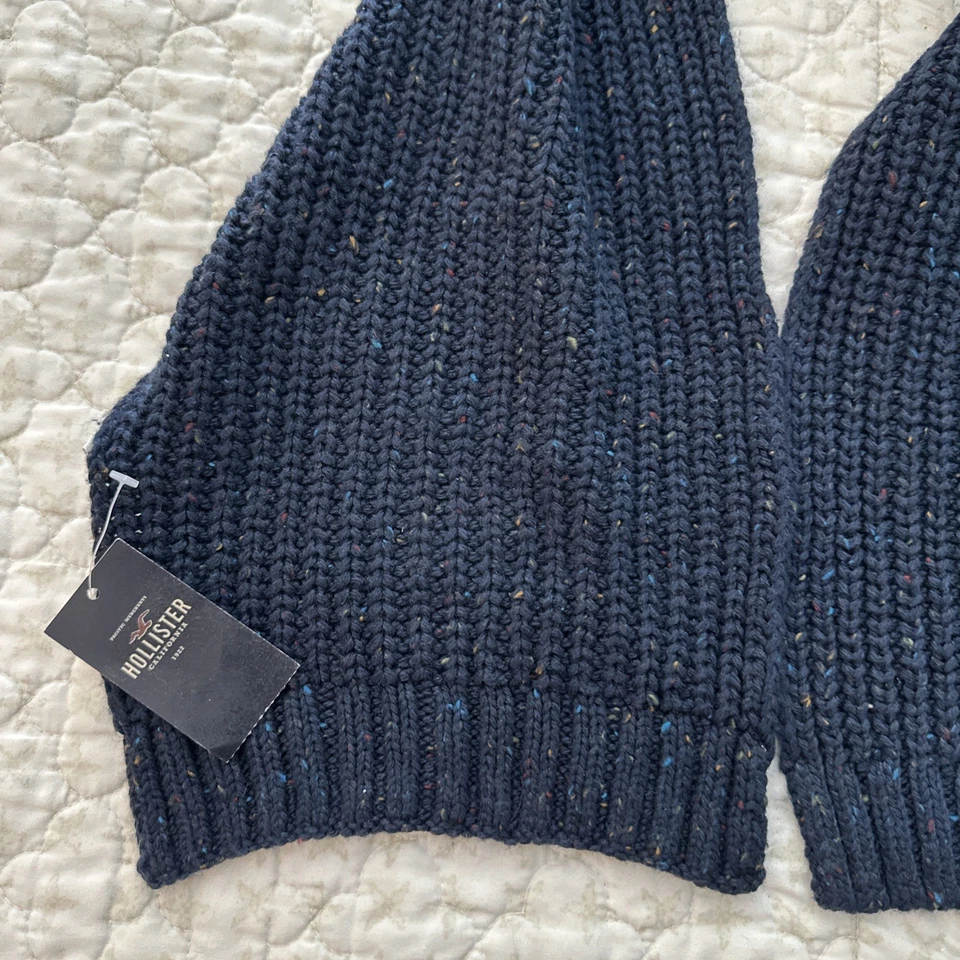 Bufanda Hollister tejida azul marino mezcla de algodón nueva con etiquetas Foto 3 de 4