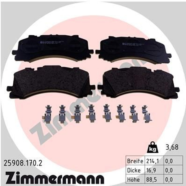 Zimmermann BremsbelÄGe Audi A6 4A2 4A5 A7 4KA A8 Q7 4MB 4MG 4MQ Q8 VW Touareg-image
