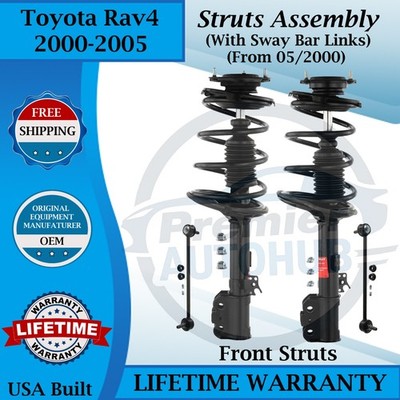 Monroe OEM Front Struts W/Sway Bar For 2000-2005 Toyota Rav4 9 Year Warranty