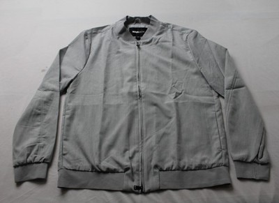 Nova Men Men's Slim Two-Way Zipper Everyday Bomber EH6 Light Grey Large NWT