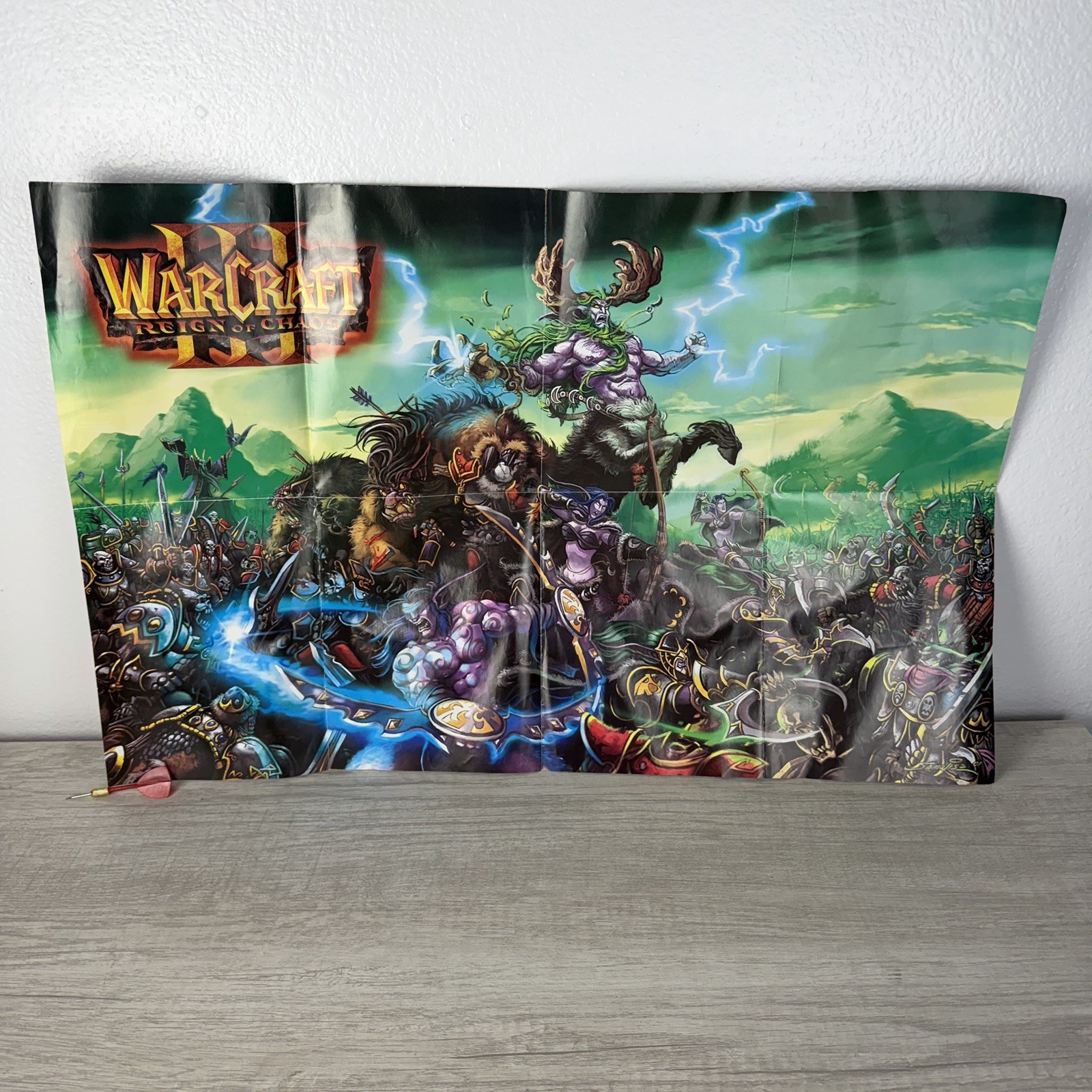 Warcraft Iii: Reign Of Chaos Promo Poster Blizzard Product Catalog 2002 Rare