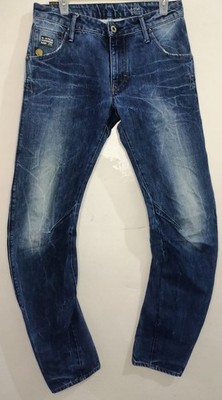 G-Star RAW Arc 3D Slim 32x33 Blue Distressed Denim Jeans Men s Zip Fly