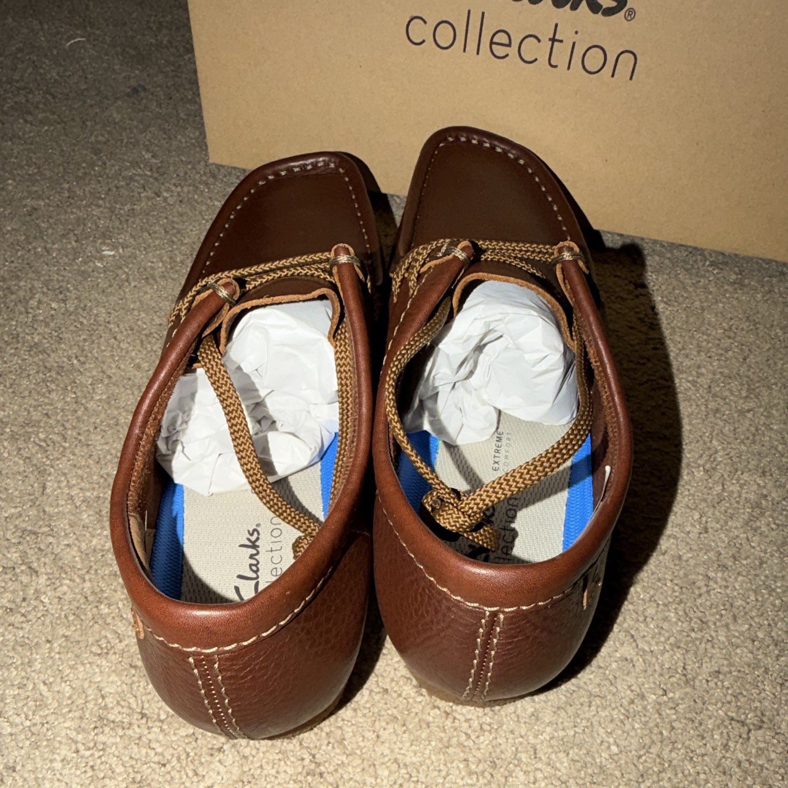 Clarks Shacre II Run Brown Leather Moccasin Comfort Men's Shoes Size 10 image 3