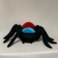 Vintage Spider Black Red Blue Plush Stuffed Animal Halloween Gift Goth Spooky