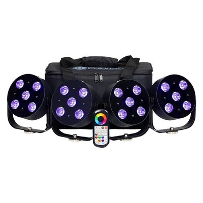 ColorKey CKU-6034 MobilePar HEX 5 Par Light Fixtures 4-Pack w Carrying Case -...