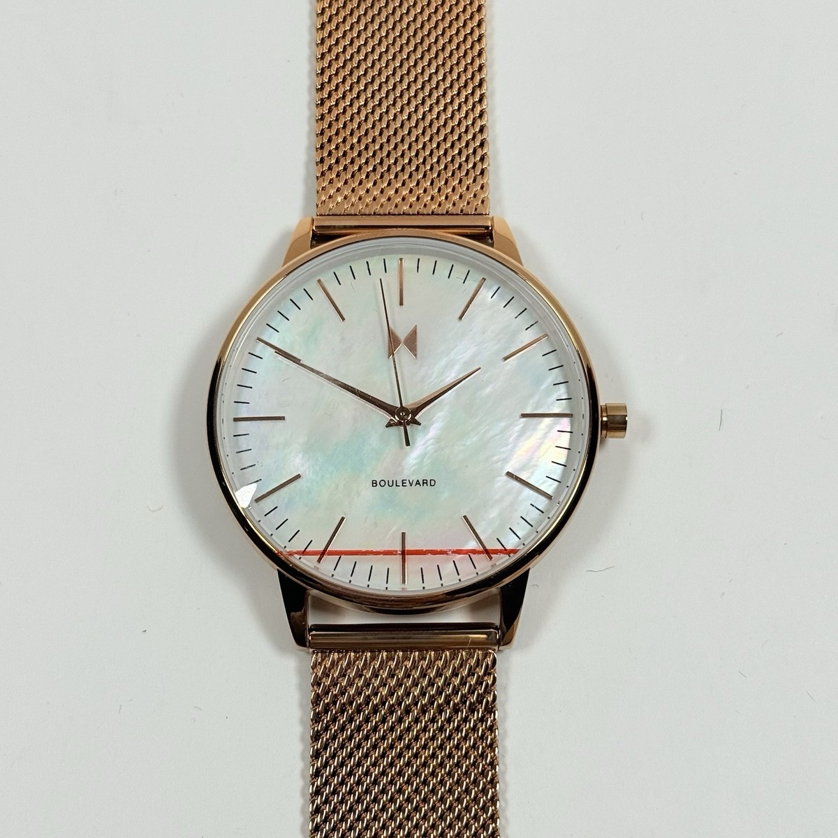 MVMT Boulevard Slim Rose Gold Pearl Dial and Grey Leather Watch MVMT Hermosa Boulevard Watch With 38mm RoseGold Face  main image 2
