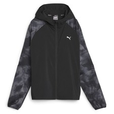 PUMA Run Favorite Velocity Printed Woven Full Zip Jacket Womens Black Casual Ath