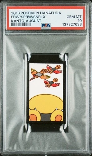 2013 POKEMON HANAFUDA KANTO AUGUST FEAROW/SNORLAX/SPEAROW PSA 10