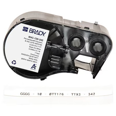 Brady M4c-125-342 Sleeve Label, White, Polyolefin
