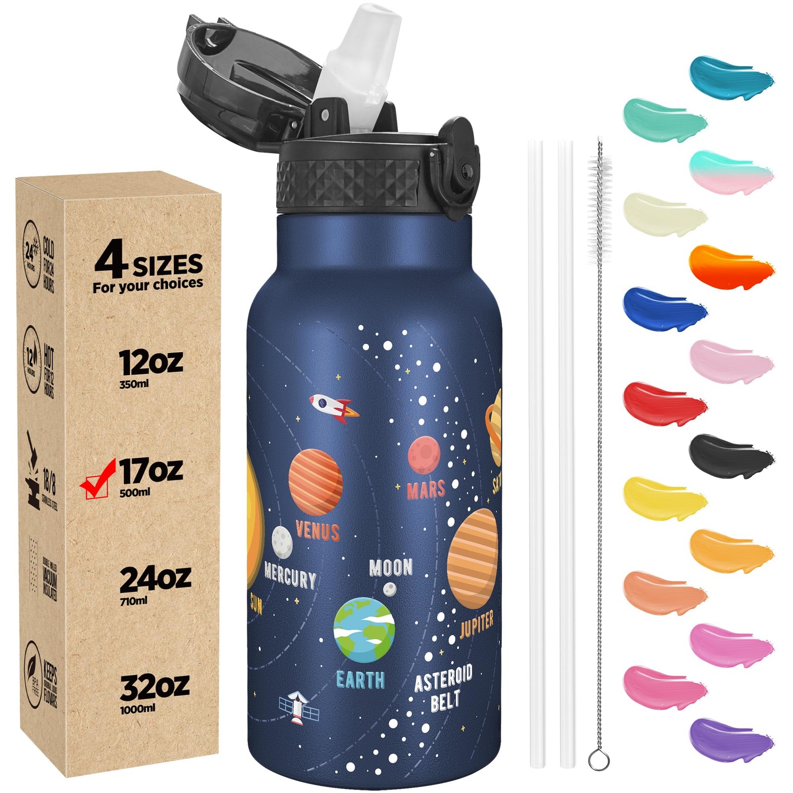 With Straw Lid - Insulated Stainless Steel Reusable Tumbler 