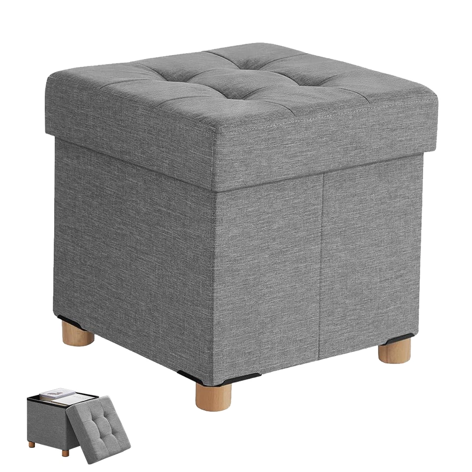 Sitzhocker Sitzwürf mit Stauraum Platzhocker Aufbewahrungsbox Fußbank 38cm - Bild 3 von 4