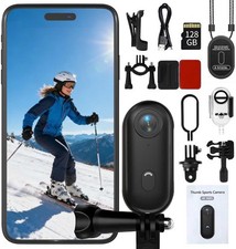 4K 128GB Mini Thumb Action Camera Magnetic Hands-Free POV Body Cam Sports Vlog