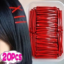 5/20pcs Metal Red Wide Snap Hair Clips Y2K Role Play Anime Cosplay Women Barrett