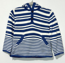 Tea Boys Hoodie 3 Cotton Blue White Striped Pockets Long Sleeve Pullover Logo