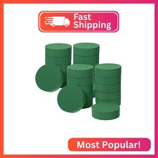 Boao 24 Pieces Round Floral Foam, Wet Floral Foam Bricks Green Flower Foam DIY F