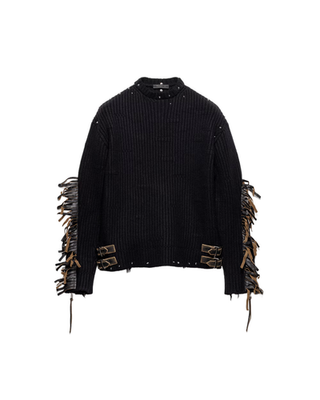 PRADA $5500 Black Fringe Wool Sweater New & Authentic | eBay