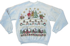 Vintage 1990s Ugly Christmas Sweater Puffy Sweatshirt Medium