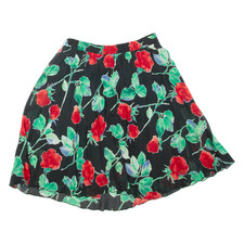 Gonna Pieghettata Nera Corto Floreale Da Donna M