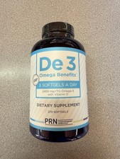 PRN De3 Dry Eye Omega Benefits Dietary Supplement with Vitamin D3 - 270 Softgels