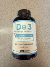 PRN De3 Dry Eye Omega Benefits Dietary Supplement with Vitamin D3 - 270 Softgels