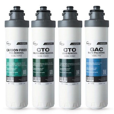 iSpring F4DS-MAX Filter Set. Fits DS4B-MAX/DS4S-MAX. 12 months. Incl. 4 filters.