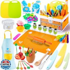 EFO SHM 52 PCS Kids Cooking Sets, Montessori Pretend Play Kitchen