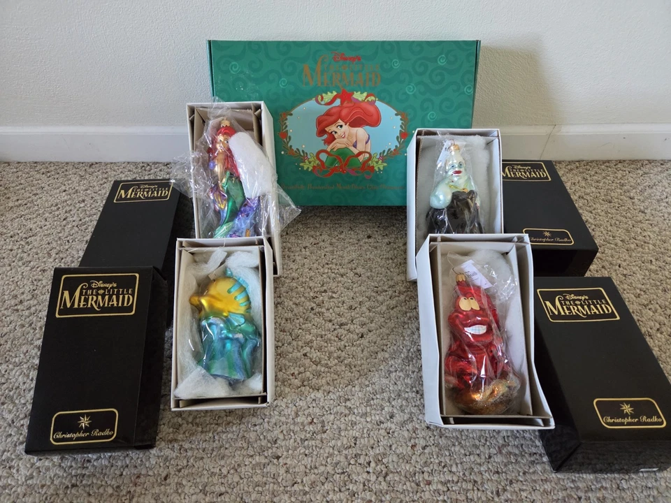 Christoper Radko Disney’s La Sirenita Juego de 4 en Caja Original Foto 2 de 4
