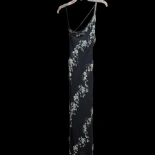 Vintage Black & White Beaded Scala 1 Shoulder Evening Gown 