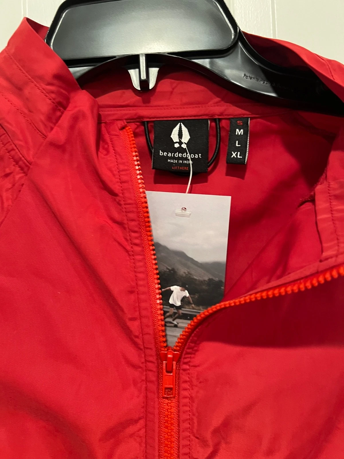 NWT Bearded Goat Full Zip Up Jacket Red Size Small Lumbar Pocket Outdoor Hiking - product detail image 3