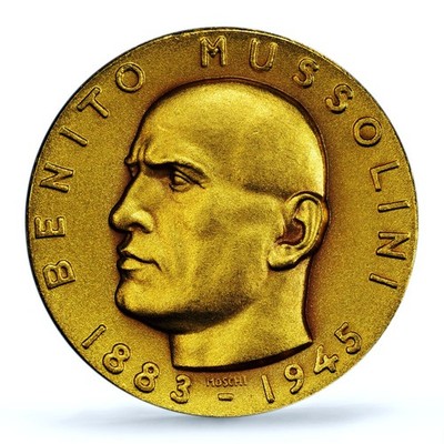 Italy Benito Mussolini Fascist Revolution St. Cassian MS 66 PCGS