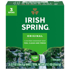 Irish Spring Bar Soap for Men, Original Clean, Smell Fresh and Clean for 12 Hour